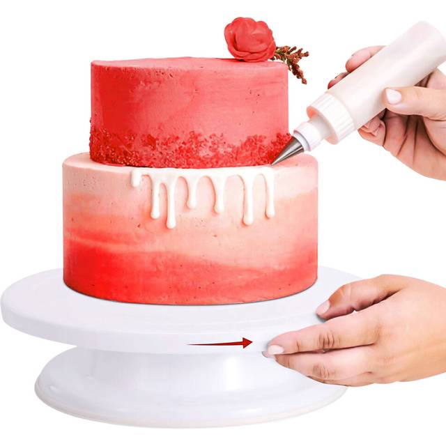 Kitchen Cake Stand Decorating Icing Rotating Revolving Turntable Display 28CM