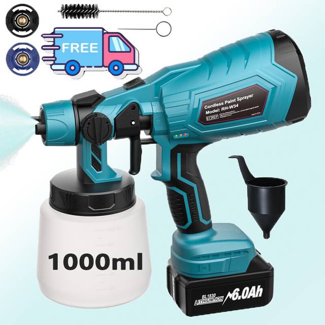 For makita 18v electric spray gun cordless fence wall paint sprayer airless hvlp