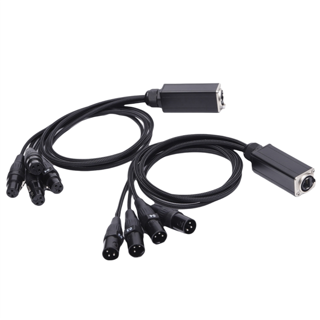RJ45 CAT5 Shielded Cable to 4 Channel 3-Pin XLR Male/Female Connectors Multi-Network Receiver Cable for Stage Studio
