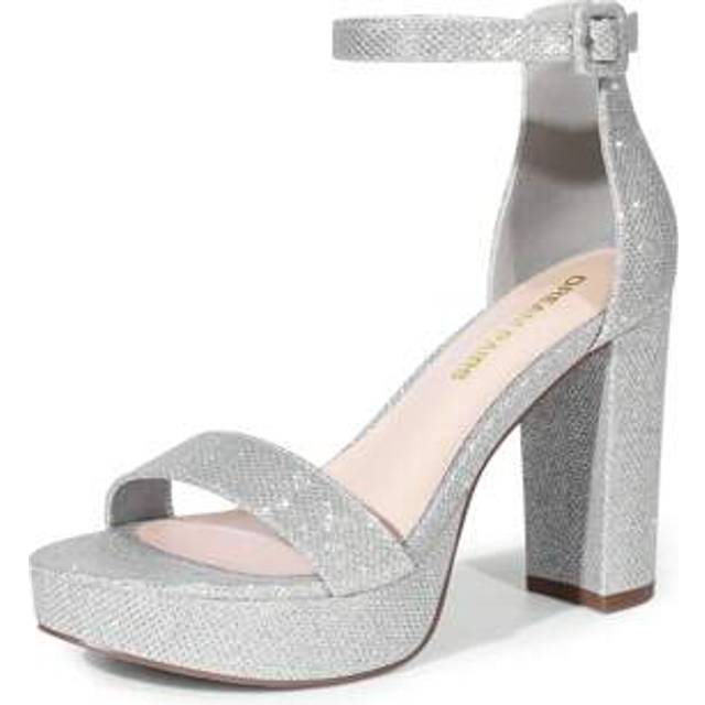 SHEIN Women&#39;s Platform Chunky High Heeled Sandals Open Toe Block Heels Ankle Strap Dress Shoes For Wedding Party Evening