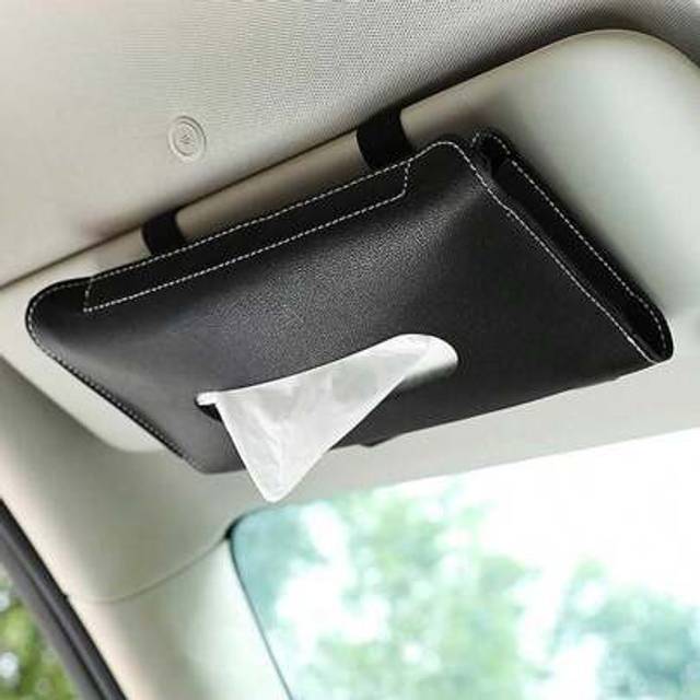 SHEIN 1pc Car Paper Towel Holder, Sun Visor Tissue Box Cover
