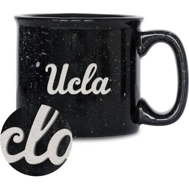 Rico Industries NCAA UCLA Bruins Black Speckle 12oz Laser Engraved Campfire Mug