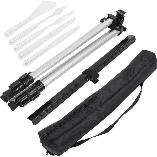 Adjustable Silver Metal Easel Plastic Scraper Combo Set Collapsible Art Drawing Board Rack