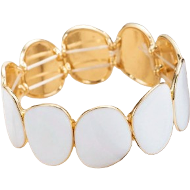 SHEIN 1pc White Simple & Elegant Bracelet, Unique Design Charming Lady Wrist Band, Suitable For Daily Wear And Gifts