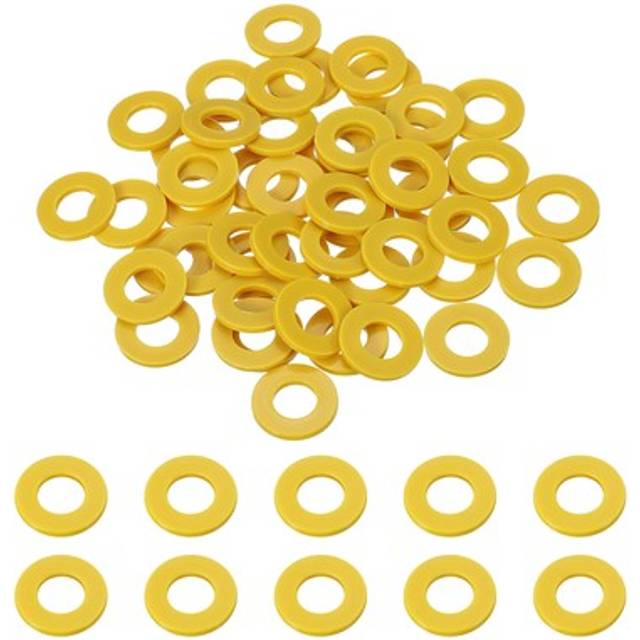 50 Pcs Nylon Flat Washers 10mm Id 20mm Od 2mm Thick Yellow