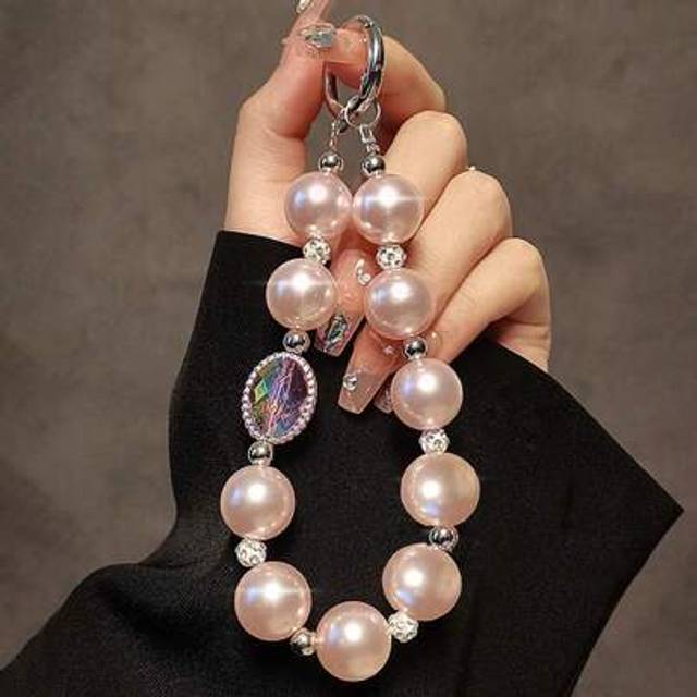 SHEIN Luxury Glitter Rhinestone Wrist Strap Phone Charm Keychain Hanging Anti-Lost Rope Glitter Rhinestone Bracelet Chain Lanyard Gifts For Mother, Family,