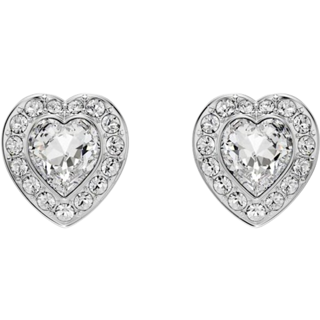 Swarovski Ariana Grande x Swarovski Rhodium Plated Heart Earrings - Silver