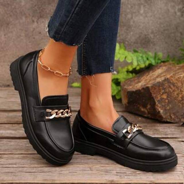 SHEIN Women&#39;s Casual Comfortable Thick Sole Slip-On Loafers, Versatile For Daily Commute, All Season