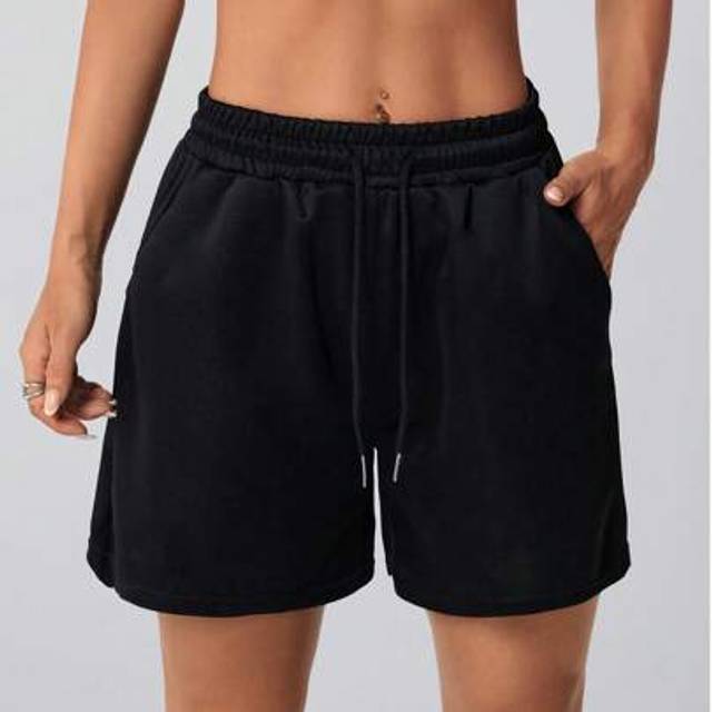 SHEIN 1pc Women&#39;s Summer Casual Sports Shorts, With Drawstring & Double Pockets, Suitable For Outdoor Sports, Running, Fitness, Cycling, Tennis, Golf