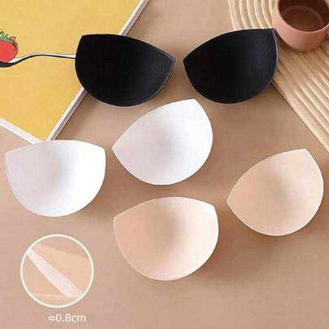 SHEIN 12pcs/6pairs Split Cup Triangle Shape Bra Pads For Sports Bra, Yoga Clothes And Swimwear, Breathable Sponge Cups