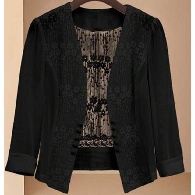 SHEIN 25pcs Summer New Lace Patchwork Women Thin Jacket