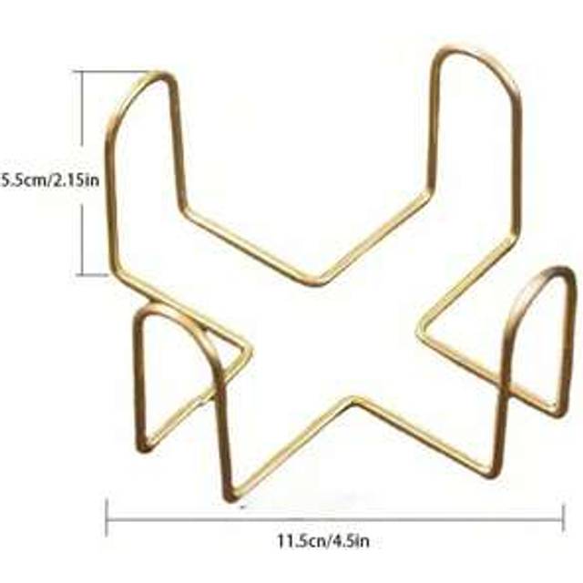 SHEIN 1pc Metal Cup Holder - Bamboo Coasters - Sturdy Iron Frame Tray, Fits Round & Square Coasters, Space-Saving Desktop Organizer For Kitchen, Bathroom, O