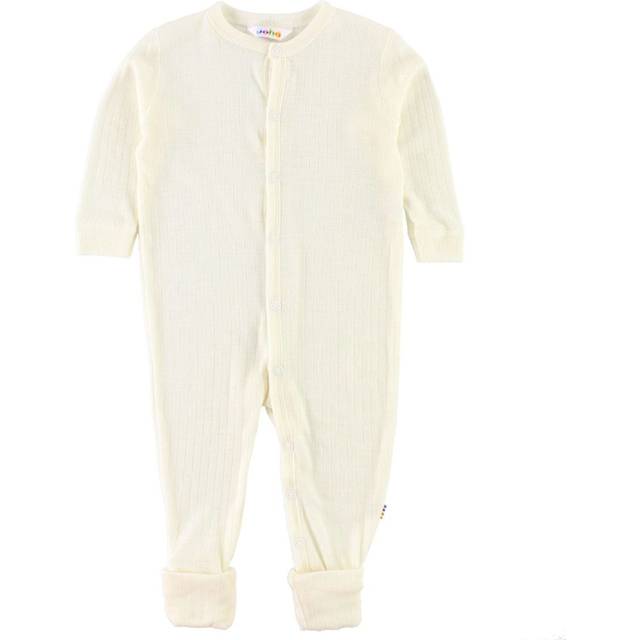 Joha Ivory Thermal Merino Wool Baby Romper - 1-4 month