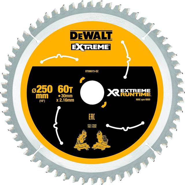 DEWALT Extreme Runtime FlexVolt Mitre Saw Blade 250 x 30mm x 60T