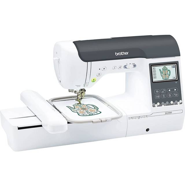 Brother SE2000 Computerized Sewing and Embroidery Machine with Built-In Designs and Stitches in White