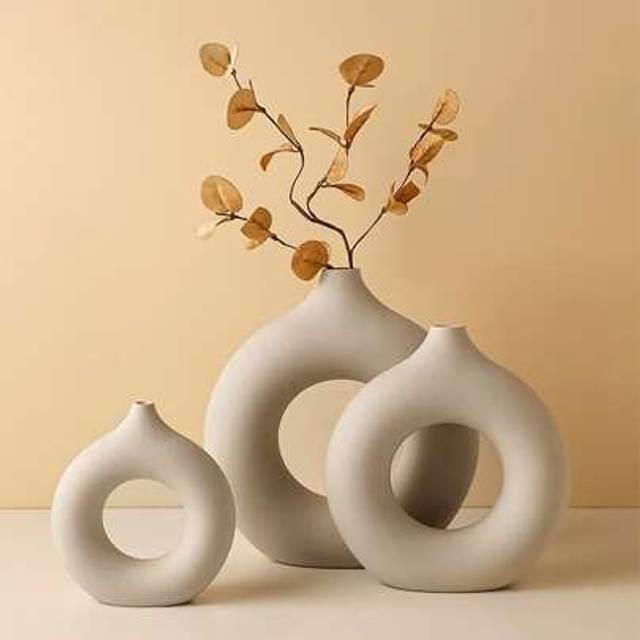 SHEIN 1pc Porcelain Flower Vase, Modern Abstract Design Flower Vase For Home,Home Decor,Flower Vase,Centerpiece,Table Decor Gifts Birthday Graduation