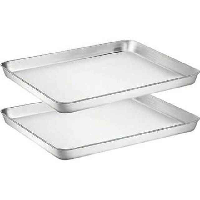 SHEIN Stainless Steel Cookie Sheet, Rectangular Baking Tray, Easy To Clean, Oven Safe, Healthier Kitchen Accessory,For Home Baking, Outdoor Picnics And Camp