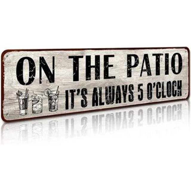 SHEIN Outdoor Wall Decor, Home Wooden Plaque Sign, Suitable For Bar, Pub, Porch, Outdoors, Always Five O&#39;Clock Room Decor Bedroom Decor Home Decor