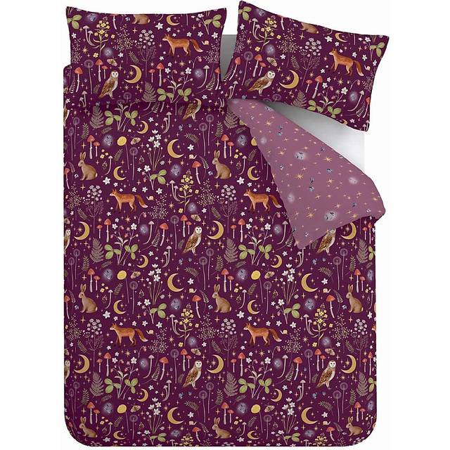 Catherine Lansfield Enchanted Twilight Duvet Cover Bedding Set Plum - Purple