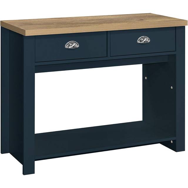 Birlea Highgate 2 Drawer Console Table Navy And Oak, none