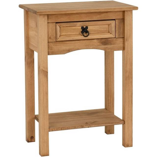 Seconique Corona 1 Drawer Console Table - Distressed Waxed Pine, Brown
