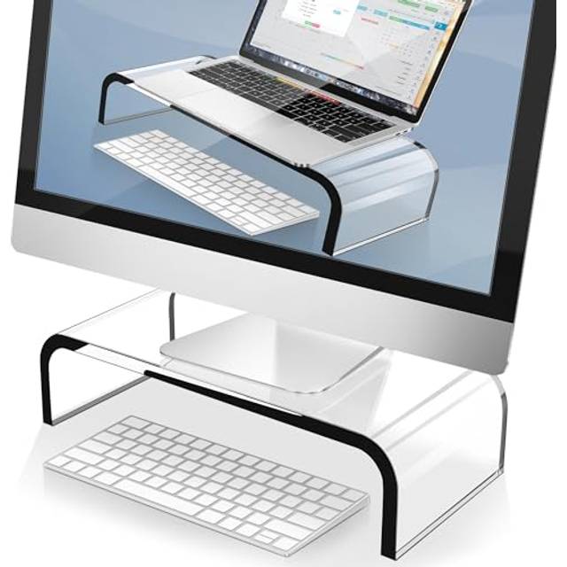AboveTEK Acryl Monitor Stand Clear Riser Computer