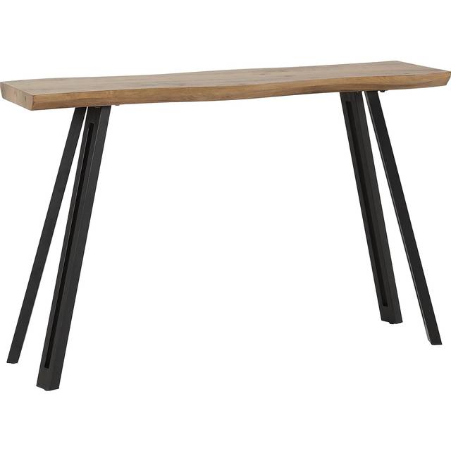 Quebec Wave Edge Console Table Concrete Effect - Medium oak - Brown