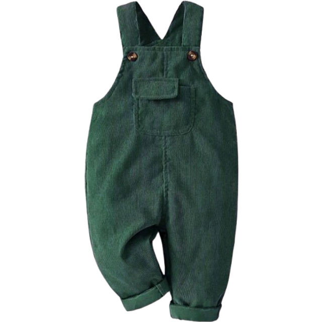 SHEIN Solid Color Cargo Pocket Casual Bib Pants For Baby Boy