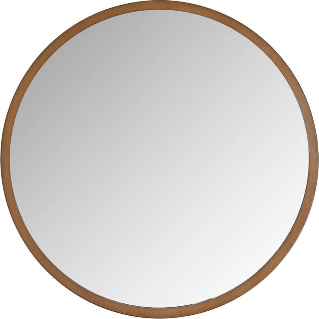 Yearn Bronze Classic Round Wall Mirror 50cm - Brown