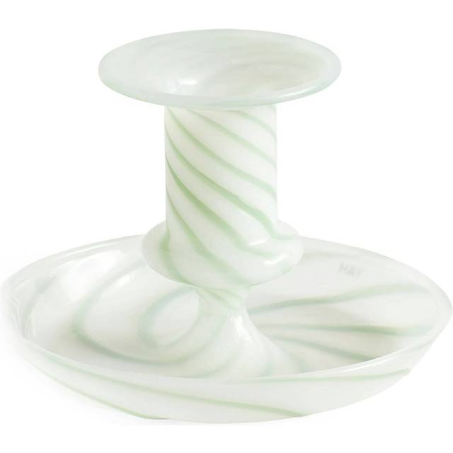 Flare Stripe Milk Candle Holder 7,5 cm Green