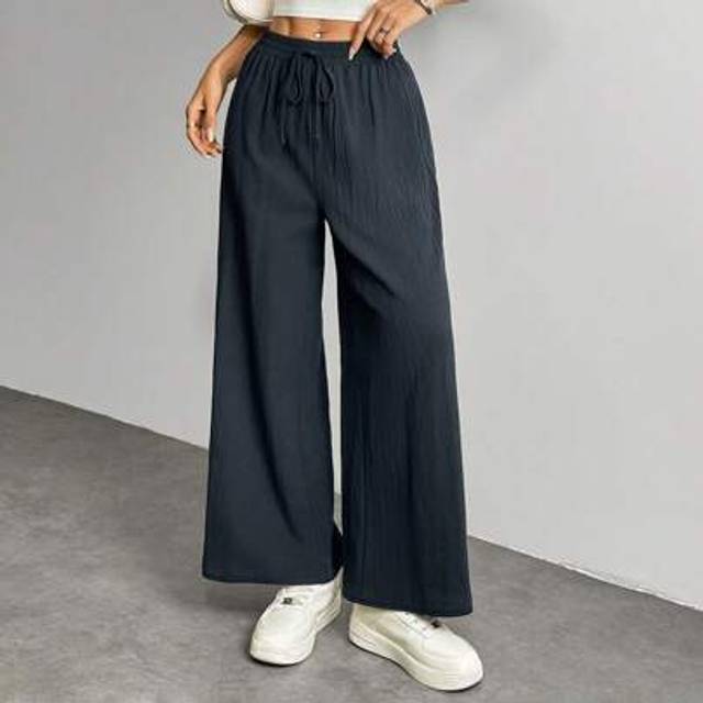 SHEIN Linen Casual Khaki Cropped Pants,Autumn Work Trousers For Women,Cargo Pants
