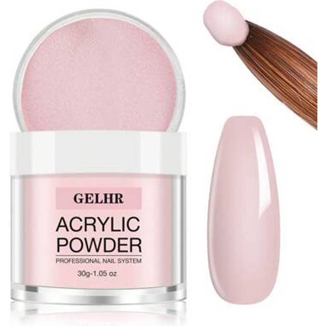 SHEIN GELHR Pink Acrylic Powder - 30g Professional Colored Acrylic Nail Powder For Acrylic Nails Extension, 3D Nail Art Acrylic Polymer Powder