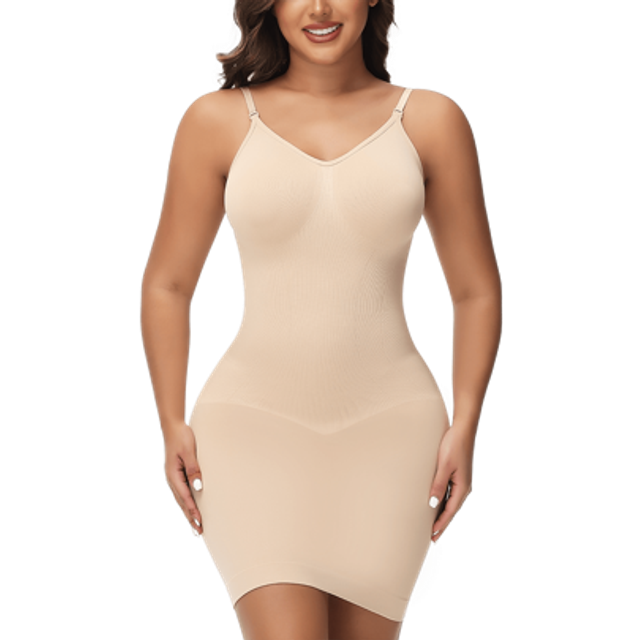 SHEIN Shapewear Slip Dress  Women Tummy Control Camisole V-Neck Full Slip Under Dress Seamless Body Shaper