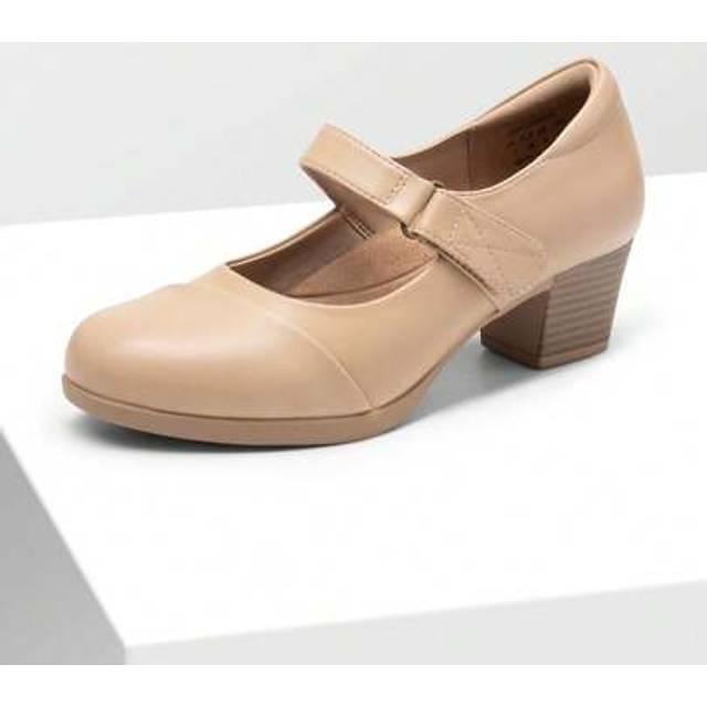 SHEIN Women&#39;s Chunky Low Block Closed Toe Heels Mary Janes Pumps Comfortable Round Toe Dress Work Wedding Shoes