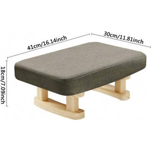 SHEIN Small Wooden Footstool Footrest Pouffe Foot Stool Padded Bench