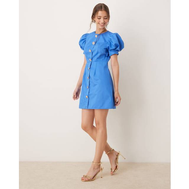 Sister Jane Gemstone Buttons Mini Dress, Blue