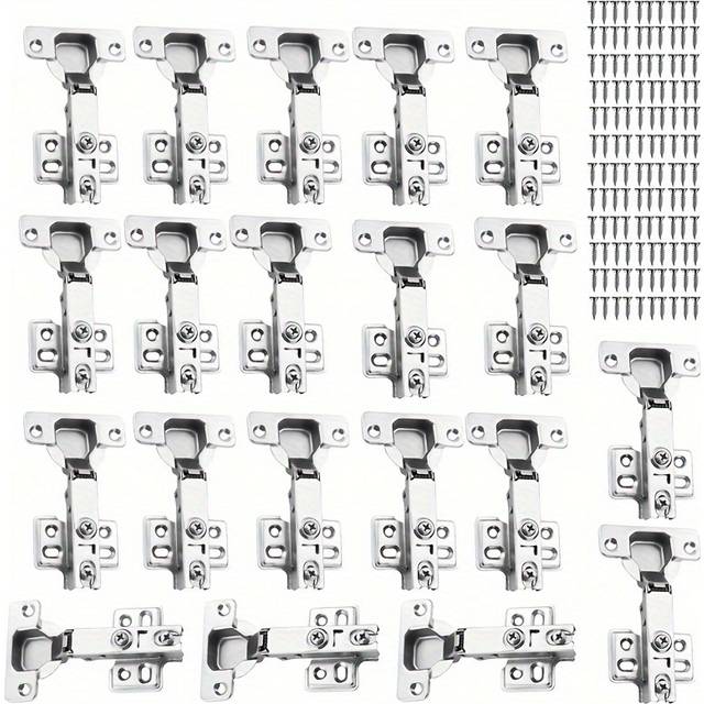 TEMU 20 Hinges, Kitchen Cabinet Door Hinges, Door Drawer Hinges, Total 20 Soft Close 35