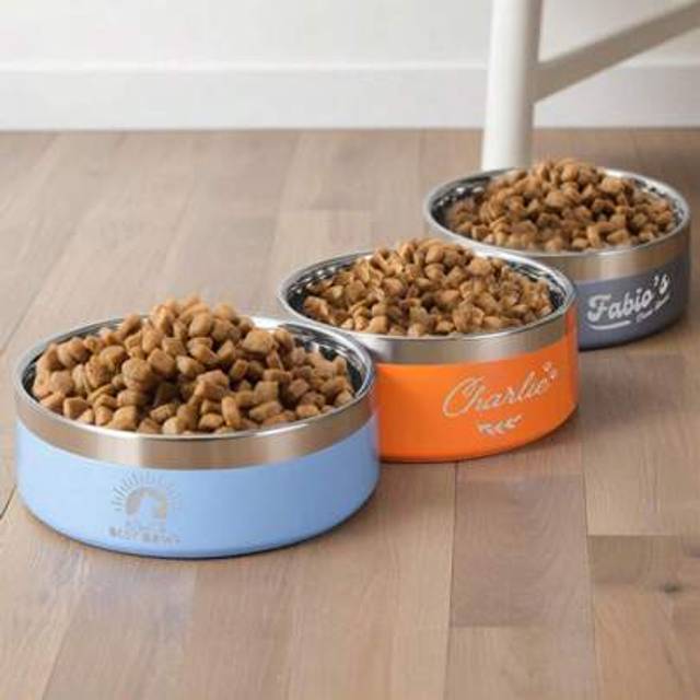 SHEIN [Custom] Laser Engraving, Stainless Steel Pet Bowl With Name Food Bowl, Water Bowl Cat Bowl Pet Dog Cat Gift, Dog Bowl Thickened Cylindrical Food Bowl
