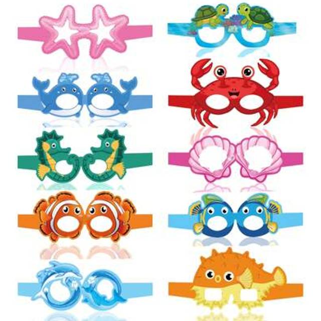 SHEIN 10pcs Ocean-Themed Party Glasses - Under The Sea Birthday & Event Decorations, Perfect For Photo Booths