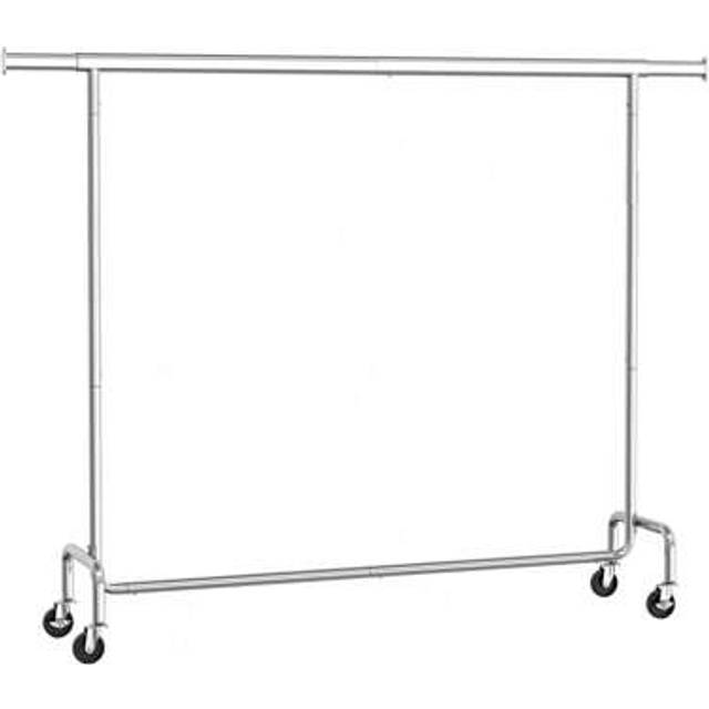 SHEIN Clothes Rack On Wheels, Heavy-Duty Clothes Rail, With Extendable Hanging Rail, 110 Kg Load Capacity, 45 X (160-200) X 162.9 Cm, Chrome-Plated, SilverD