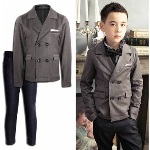 SHEIN Boys Kids Formal Blazer Junior Senior Uniform High Quality Smart Suit