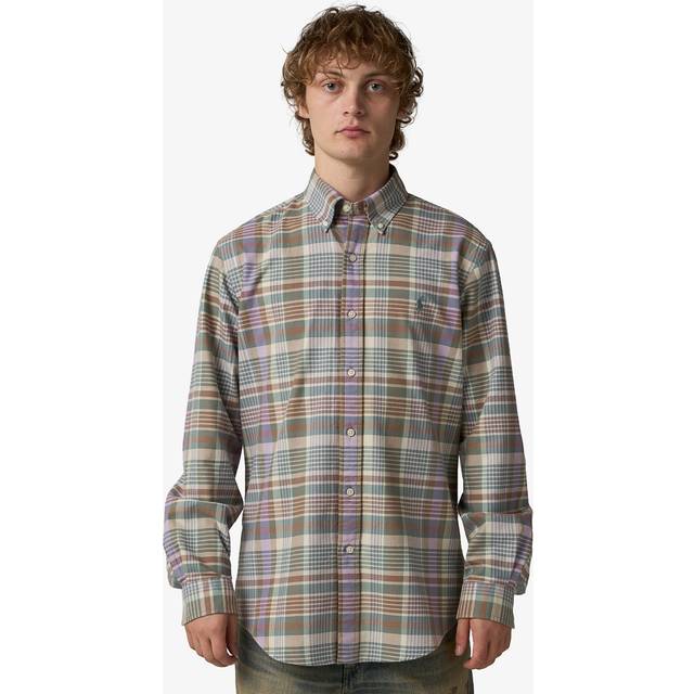 Polo Ralph Lauren Cotton Custom Slim Fit Tartan Oxford Shirt, Khaki Green Multi