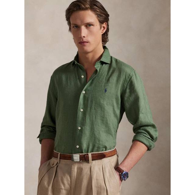 Polo Ralph Lauren Custom Slim Fit Linen Shirt, Fatigue
