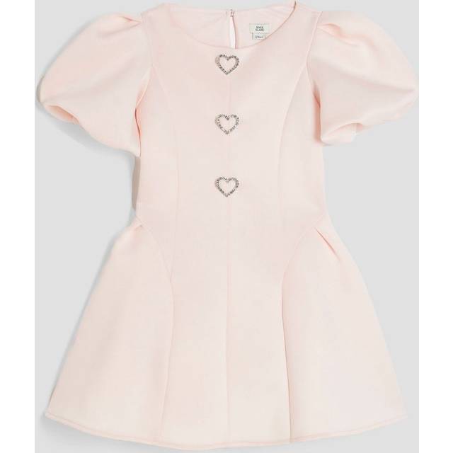 River Island Girls Pink Scuba Bow Bubble Hem Skater Dress - 11-12 Yrs