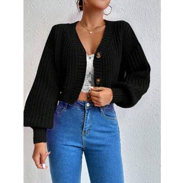 Chiquease Women&#39;s Casual Plain Color Button-Down Loose Cardigan Sweater, Autumn,Long Sleeve Tops