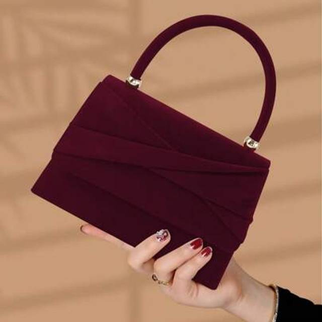 REMANLAND Luxury, Glamorous, Elegant, Exquisite 1pc Elegant & Fashionable Bow-Knot Velvet Evening Clutch Bag, Party & Wedding Handbag For Women For Girls, Women