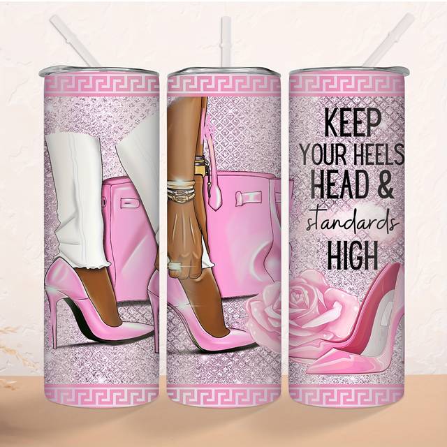 TEMU 20oz Chic High Heel Design Stainless Steel Insulated Water Bottle With Straw - Perfect Gift For Girls, Keeps Drinks Hot Or Cold