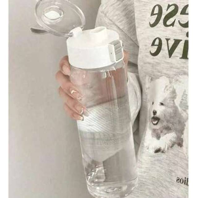 SHEIN 1pc 350/550/800ml Portable Sports Fitness Large Capacity Transparent Cup, Outdoor, Travel, Office Essential Water Bottle