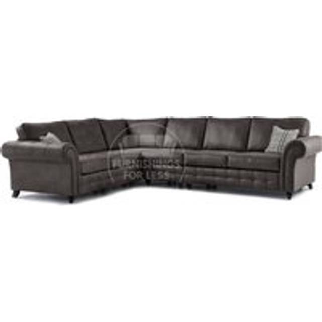 Oakland Charcoal Chesterfield 6 Seater L Shape Large Corner Sofa