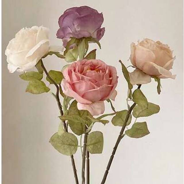 SHEIN 1/3/6pcs 19.7inch Long Stem Rose Artificial Flower, Burnt Rose, For DIY Flower Wall, Scene Layout, Living Room And Bedroom Vase Floral Art, Wedding, P